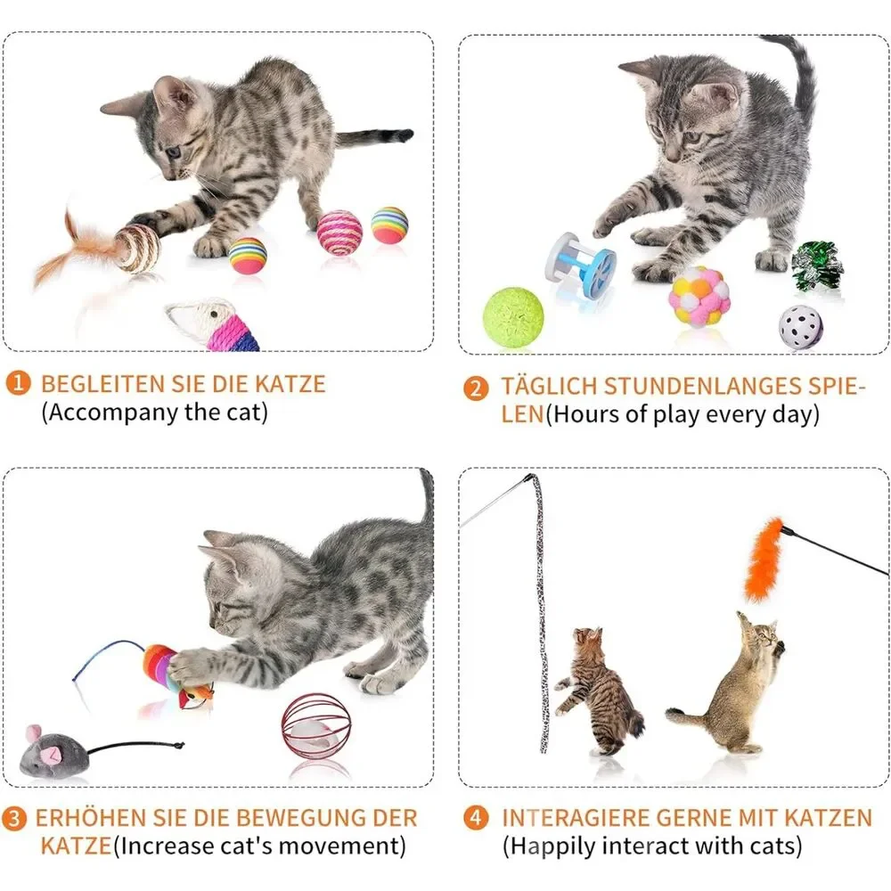 NIB-European Toozey 26 Pcs Cat & Kitten toys-27 cm high and 70 cm length